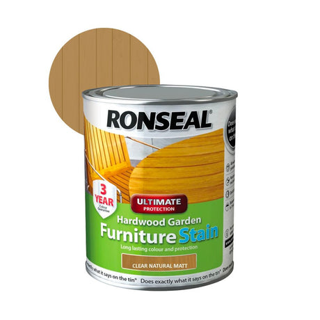 Ronseal Ultimate Protection Hardwood Garden Furniture Stain 750ml - Restorate-5010214864294