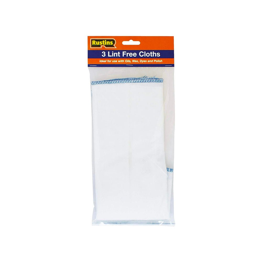 Rustins Lint Free Cotton Cloths 300 x 300mm (Pack of 3) - Restorate-5015332120031