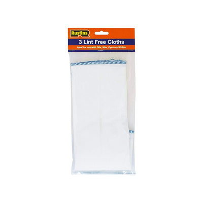 Rustins Lint Free Cotton Cloths 300 x 300mm (Pack of 3)