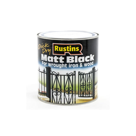 Rustins Quick Dry Matt Black Paint - Restorate-5015332070039