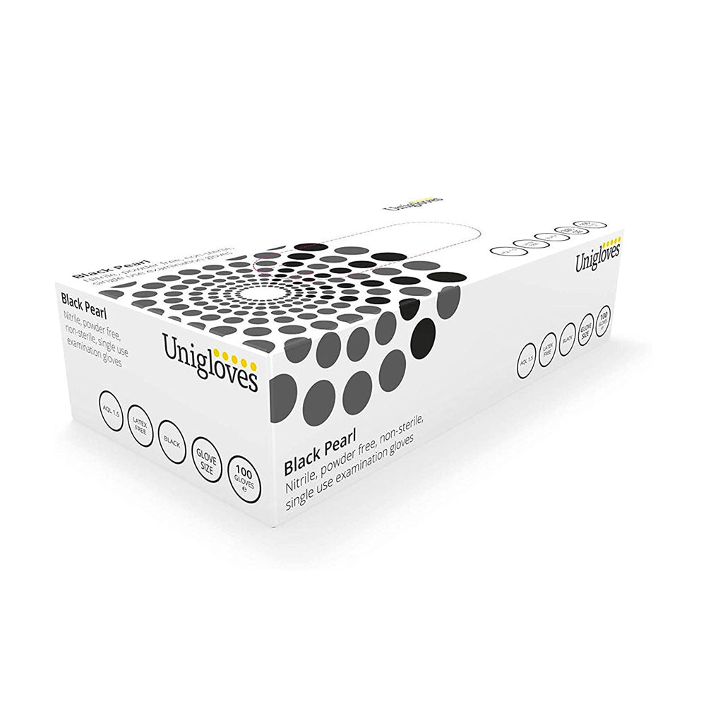 Unigloves Black Pearl Nitrile Disposable Gloves (Box of 100) - Restorate-